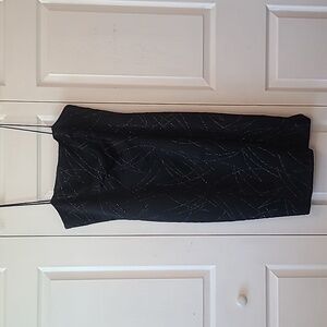 Geometrie vintage black beaded formal dress with spaghetti straps womens size 12